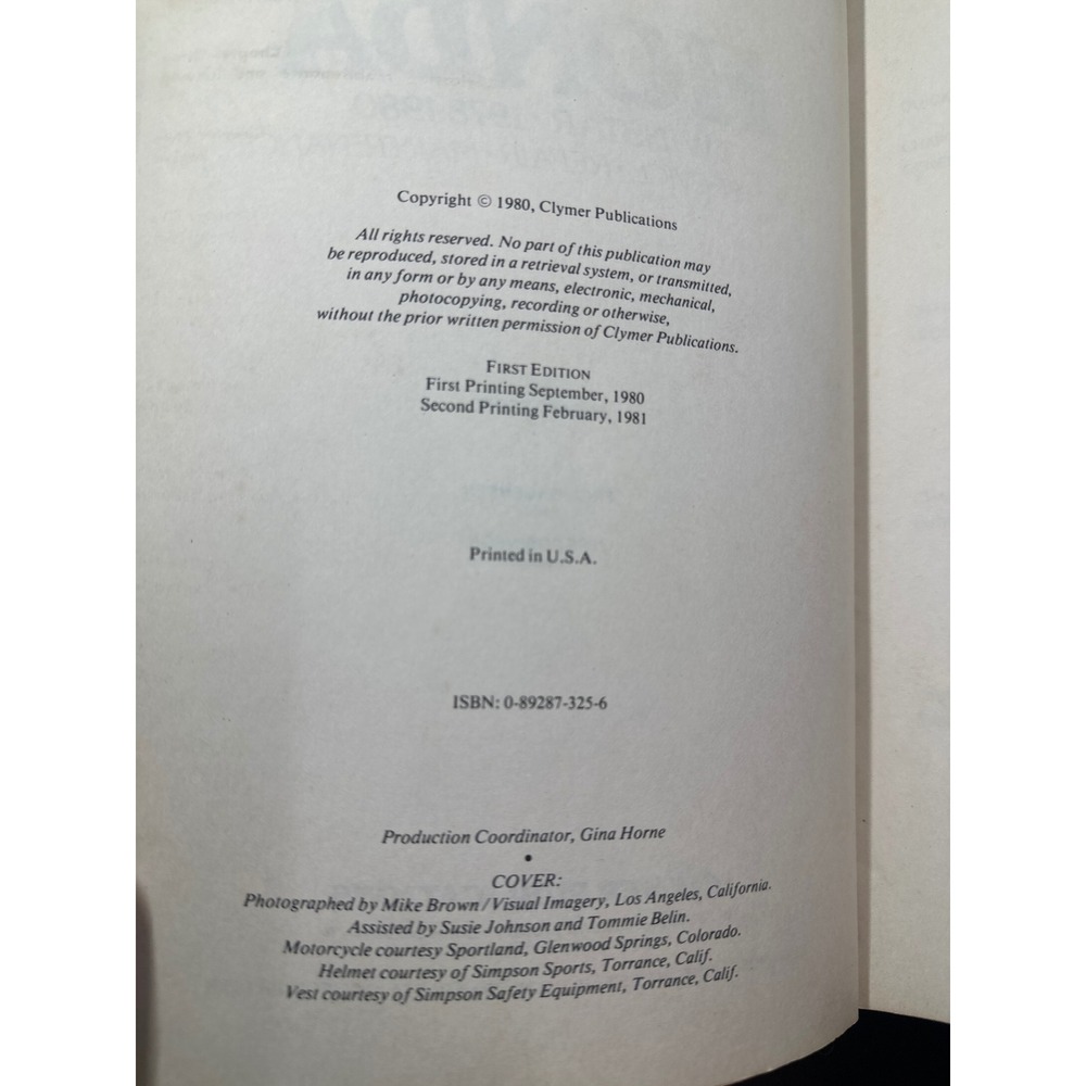Clymer Honda Twinstar 1978-1980 Service Repair Manual CM185T CM200T 0892873256 - Picture 4 of 10